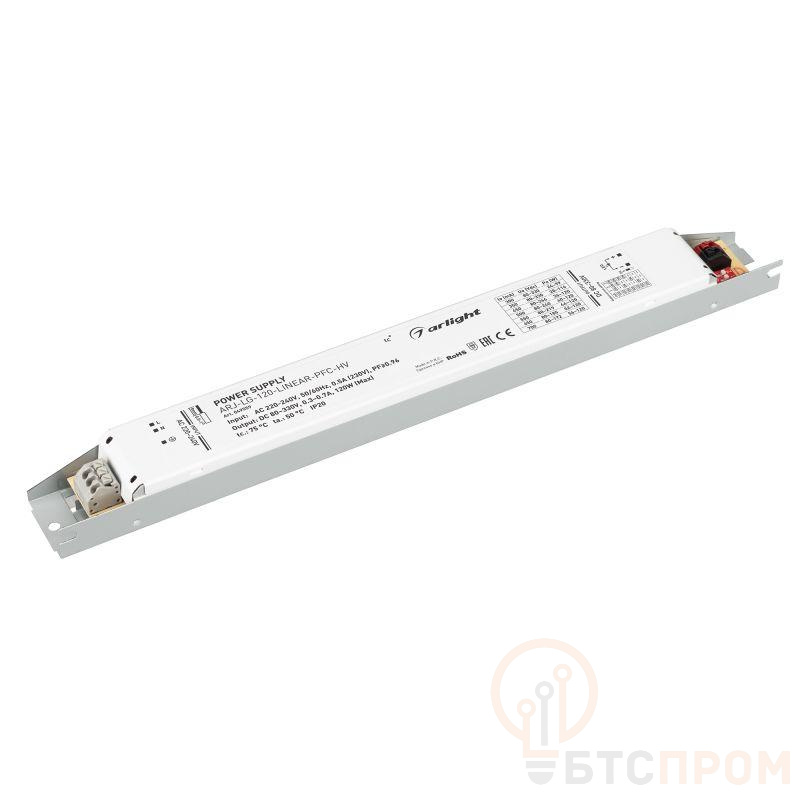 Блок питания ARJ-LG-120-LINEAR-PFC-HV 80-330В 0.3-0.7А 120Вт IP20 метал. Arlight 049559 фото в каталоге от BTSprom.by  Блок питания ARJ-LG-120-LINEAR-PFC-HV 80-330В 0.3-0.7А 120Вт IP20 метал. Arlight 049559 фото в каталоге от BTSprom.by