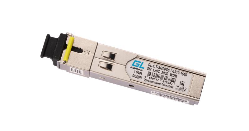 модуль sfp wdm 1гбит/с одно волокно sm sc tx:1310/rx:1550нм 20дб до 40км ddm nikomax gl-ot-sg20sc1-1310-1550 от BTSprom.by