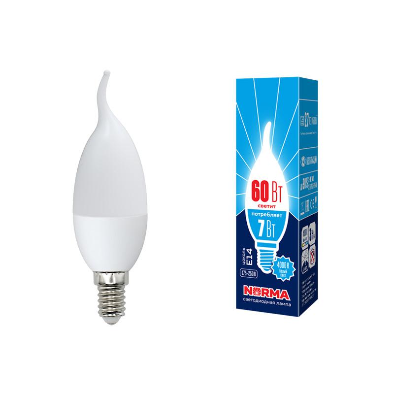 лампа светодиодная led-cw37-7w/ww/e14/fr/nr norma 7вт матовая e14 (упак. картон) volpe ul-00003801 от BTSprom.by