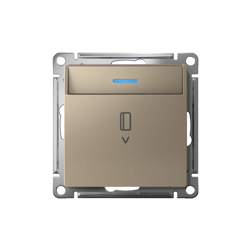 выключатель карточный atlasdesign 10а с подсветкой без задержки отключения механизм шампань se atn000514 от BTSprom.by