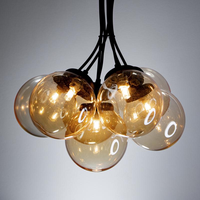  Светильник НСБ 01-7х25-102 "Гроздь" G9 прозр. корич./шнур черн./осн. черн. (инд.упак.) Элетех 1005404103 фото в каталоге от BTSprom.by