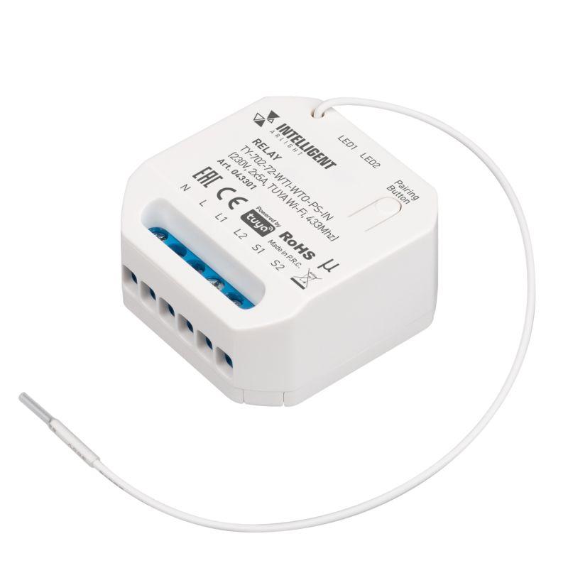 модуль релейный ty-702-72-wti-wto-ps-in 230в 2х5а tuya wi-fi 433mhz ip20 пластик intelligent arlight 043301 от BTSprom.by