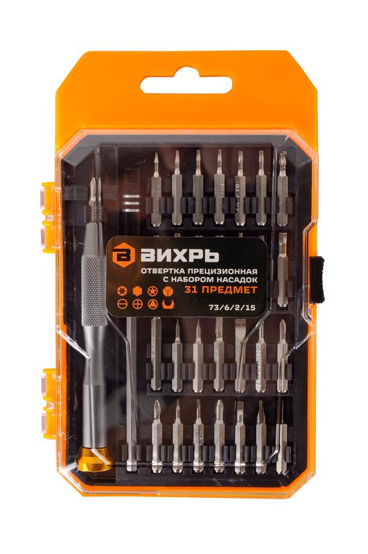  Отвертка прецизионная с набором насадок 31 предмет в кейсе Вихрь 73/6/2/15 фото в каталоге от BTSprom.by