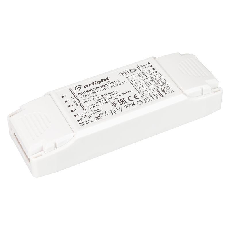 блок питания arj-sp-20-pfc-1-10v-dali2-pd 20вт 250-700ма ip20 пластик arlight 025111(1) от BTSprom.by