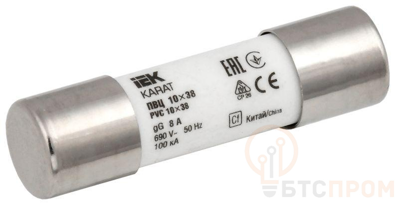 Вставка плавкая цилиндрическая ПВЦ 10х38 8А KARAT IEK MFL10-008 фото в каталоге от BTSprom.by  Вставка плавкая цилиндрическая ПВЦ 10х38 8А KARAT IEK MFL10-008 фото в каталоге от BTSprom.by