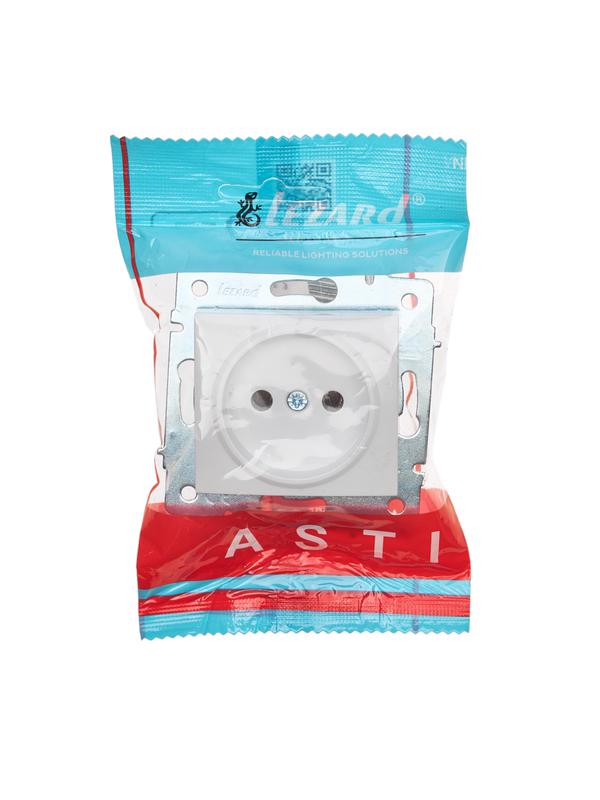  Розетка 1-м СП ASTI 16А IP20 без заземл. термопласт механизм бел. LEZARD 7081-0288-121B фото в каталоге от BTSprom.by