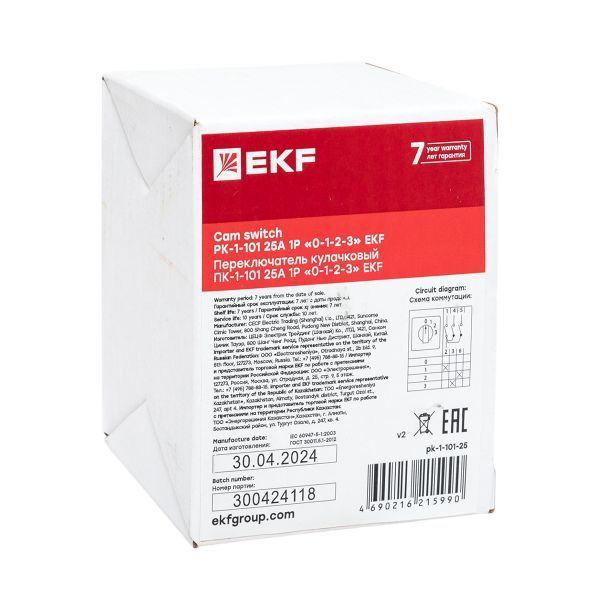  Переключатель кулачковый ПК-1-101 1п 25А "0-1-2-3" EKF pk-1-101-25 фото в каталоге от BTSprom.by