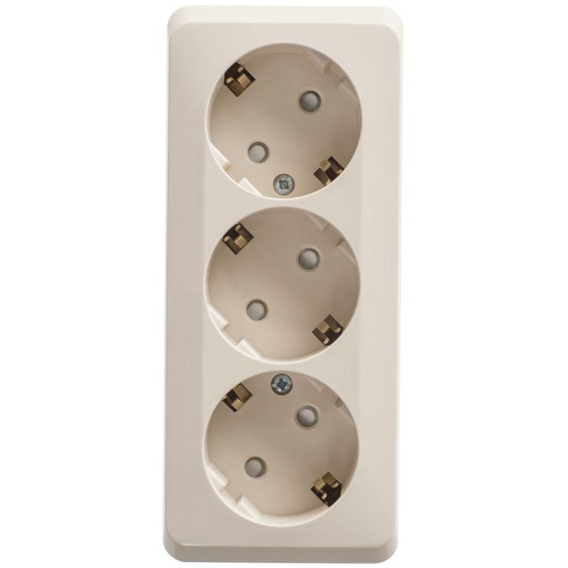 розетка 3-м оп этюд 16а ip20 250в с заземл. защ. шторки крем. se pa16-012k от BTSprom.by