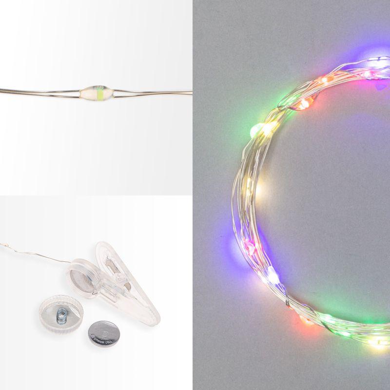  Гирлянда светодиодная "Роса" 3м 30LED мультиколор 0.1Вт IP20 с прищепкой элементы питания 2хCR2032 (в компл.) Neon-Night 302-019 фото в каталоге от BTSprom.by