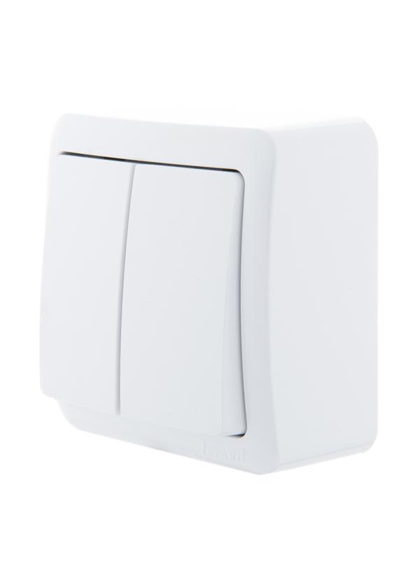  Выключатель 2-кл. 1п ОП Viola 10А IP20 бел. LEZARD 751-0200-101 фото в каталоге от BTSprom.by