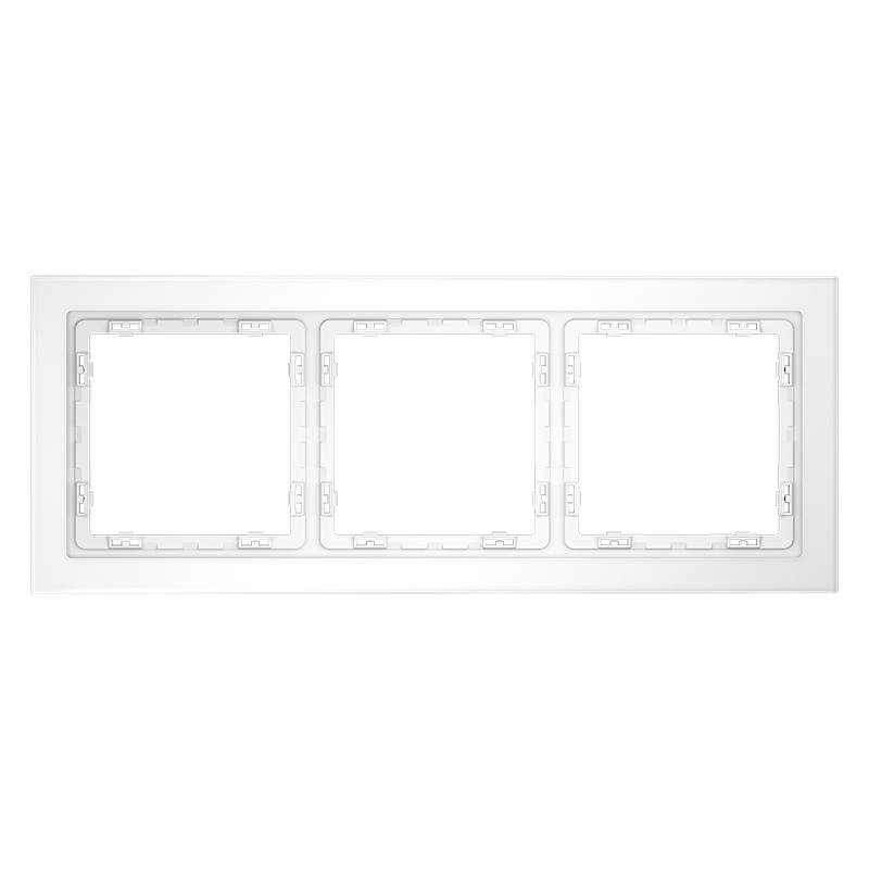 рамка 3-м s70 стеклян. бел. матов. voltum vls110302 от BTSprom.by