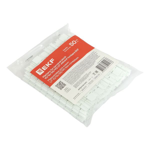  Маркировка для клемм UT 10/16/35/90 без нумерации (уп.500шт) EKF scr-ut-mrk-10-90-0 фото в каталоге от BTSprom.by