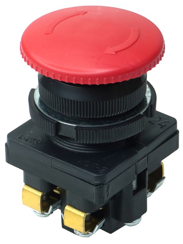 выключатель кнопочный ке-131 у3 исп.2 1но+1нз гриб с фиксацией 10а 660в ip40 красн. электротехник et529293 от BTSprom.by