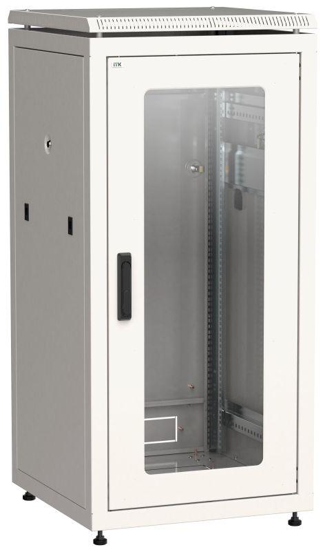 шкаф сетевой 19дюйм linea n 24u 600х600мм стекл. передн. дверь (3 коробки) сер. itk ln35-24u66-g от BTSprom.by