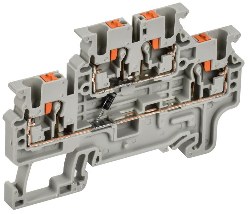 колодка клеммная armafix cpdl2.5(e)d2 двухуровневая с встроен. диодом iek af-ct23-07-22-k03-012 от BTSprom.by