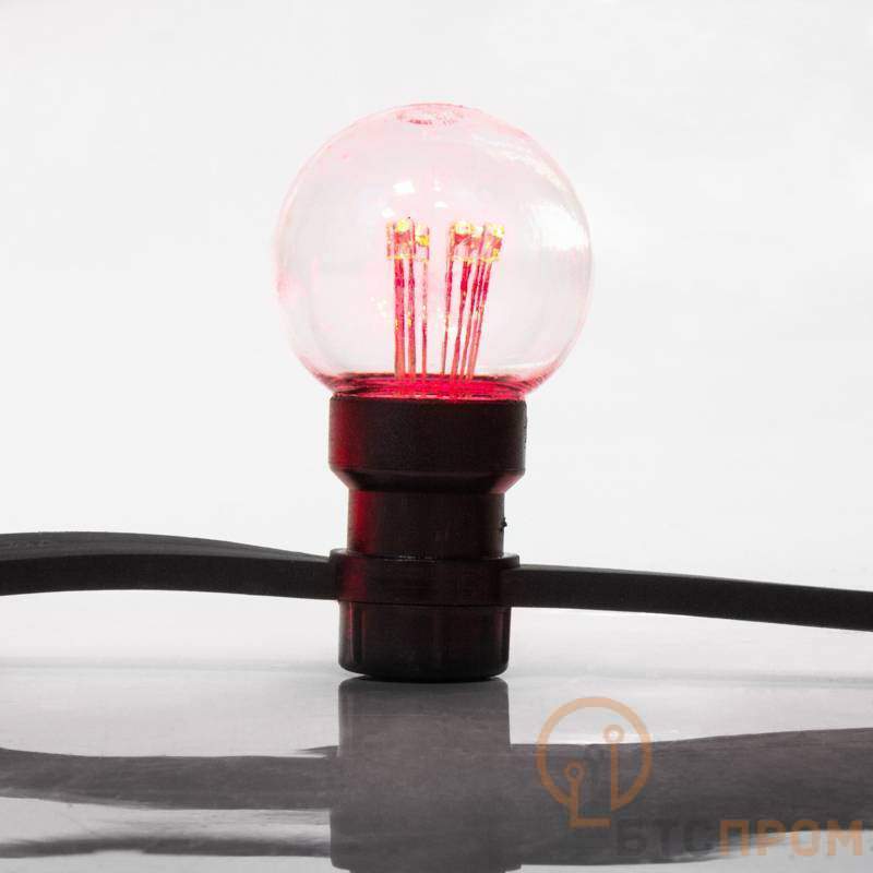  Гирлянда светодиодная "LED Galaxy Bulb String" 10м 6х30LED красн. 25Вт IP65 соединяемая провод каучук черн. Neon-Night 331-322 фото в каталоге от BTSprom.by