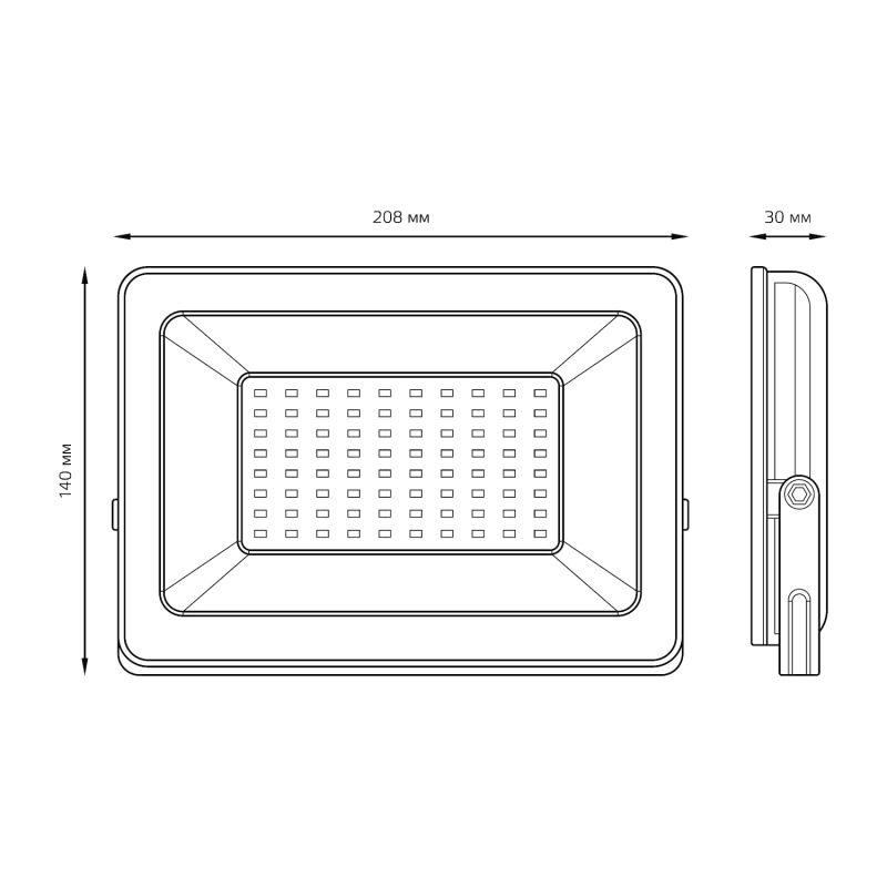  Прожектор светодиодный Elementary 70Вт 6500К IP65 6300лм 175-265В ДО бел. GAUSS 613120370 фото в каталоге от BTSprom.by