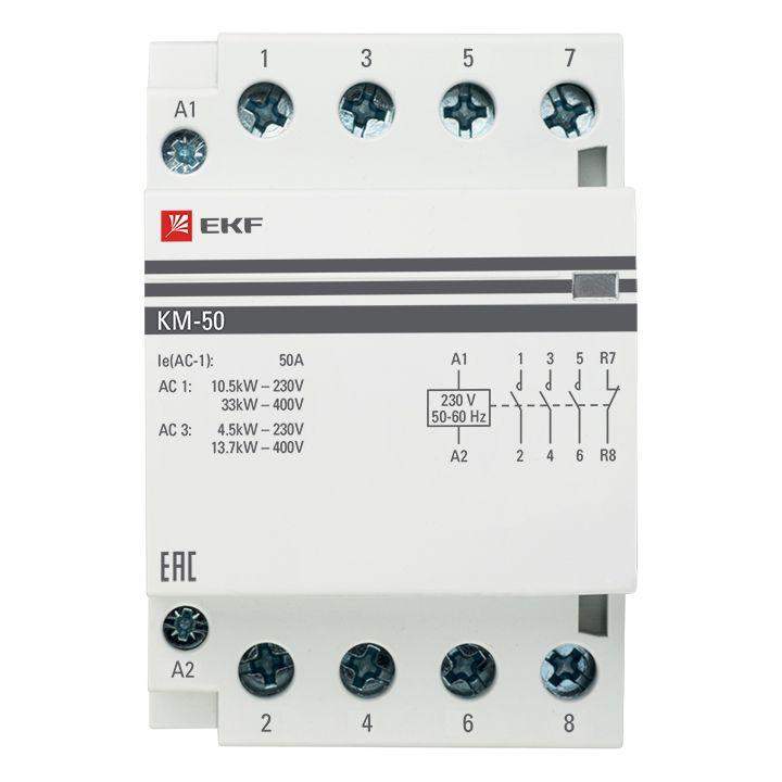  Контактор модульный КМ 50А 3NО+NC (3 мод.) EKF km-3-50-31 фото в каталоге от BTSprom.by
