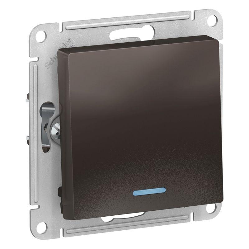выключатель 1-кл. сп atlasdesign 10а ip20 (сх. 1а) 10ax с подсветкой механизм мокко se atn000613 от BTSprom.by