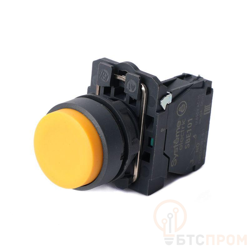 Кнопка модульная SB5 в сборе 22мм выступающая с возвратом пластик 1НО желт. SE SB5AL51 фото в каталоге от BTSprom.by  Кнопка модульная SB5 в сборе 22мм выступающая с возвратом пластик 1НО желт. SE SB5AL51 фото в каталоге от BTSprom.by