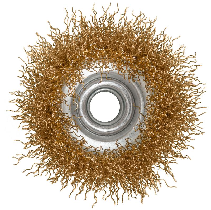  Корщетка-чашка гайка М14 стальная латунированная волнистая проволока 65мм FIT 39265 фото в каталоге от BTSprom.by