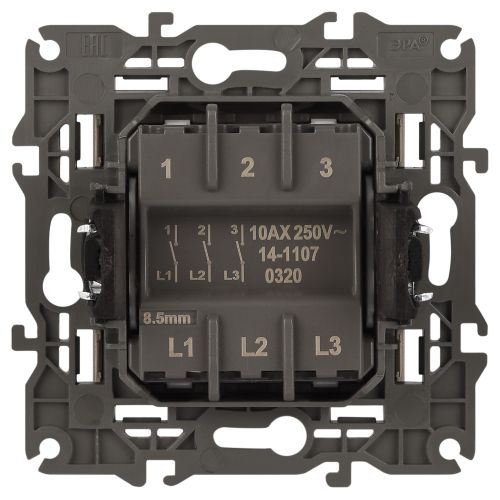  Выключатель 3-кл. СП Elegance 14-1107-04 10А IP20 250В 10AX механизм шампань Эра Б0034253 фото в каталоге от BTSprom.by