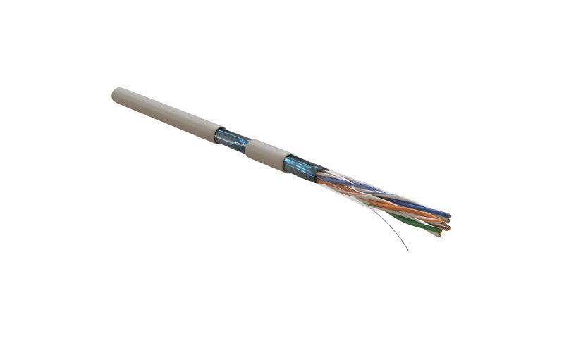 кабель витая пара f/utp кат.5e 4х2х0.51мм 24awg solid pvc futp4-c5e-s24-in-pvc-gy-305 сер. (м) hyperline 42052 от BTSprom.by