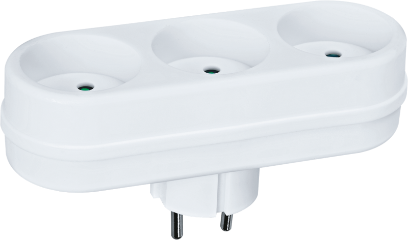 разветвитель 3-м без заземл. 10а ip20 94 697 nad-l-3x-wh в ряд navigator 94697 от BTSprom.by