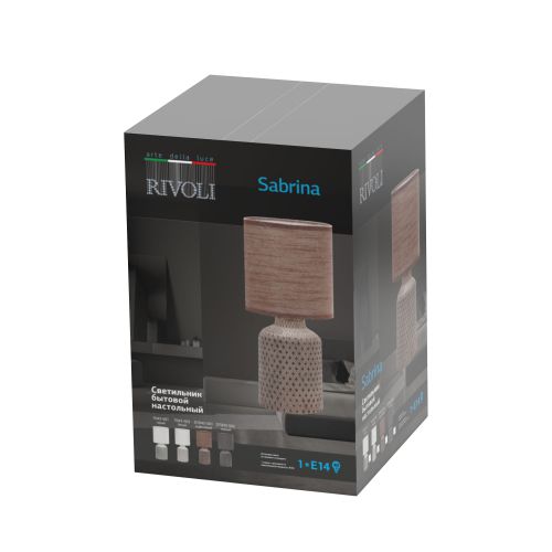  Лампа настольная Sabrina 7043-501 1хЕ14 40Вт керамика сер. с абажуром Rivoli Б0053461 фото в каталоге от BTSprom.by
