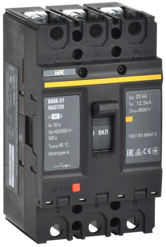 выключатель автоматический 3п 50а 25ка ва88-31 master iek sva00-3-0050-02 от BTSprom.by