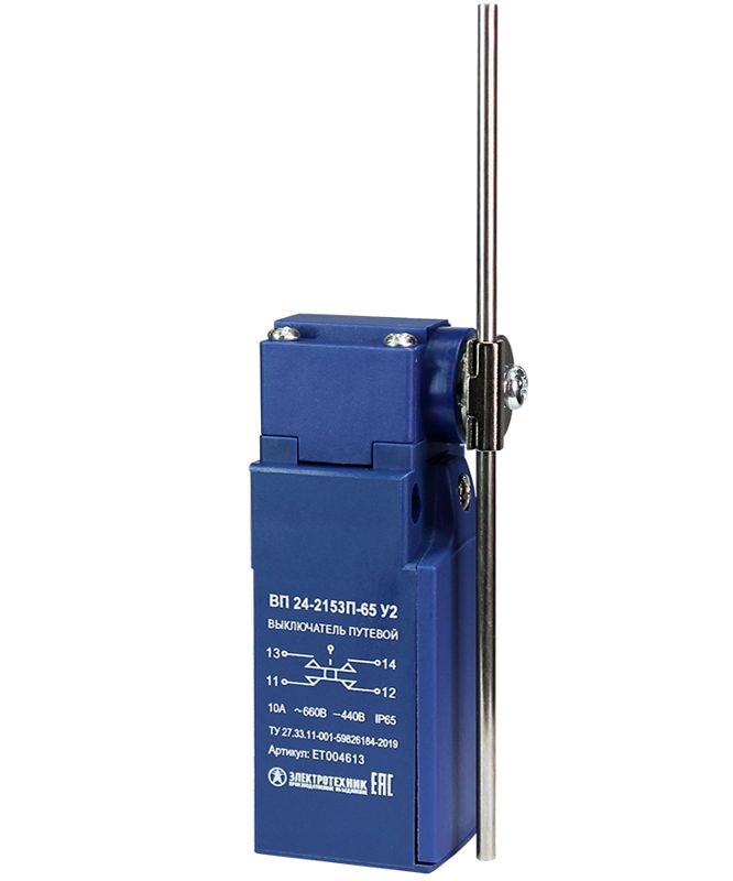 выключатель путевой вп 24-2153п-65 у2 1но+1нз 3а ip65 круглый стальной рычаг 20мм без сальника электротехник et004613 от BTSprom.by