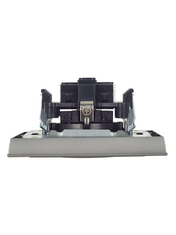  Розетка СП BRITE РСР14-1-0-БрС 16А в сборе с заземл. защ. шторки сталь IEK BR-R14-16-K46-F фото в каталоге от BTSprom.by