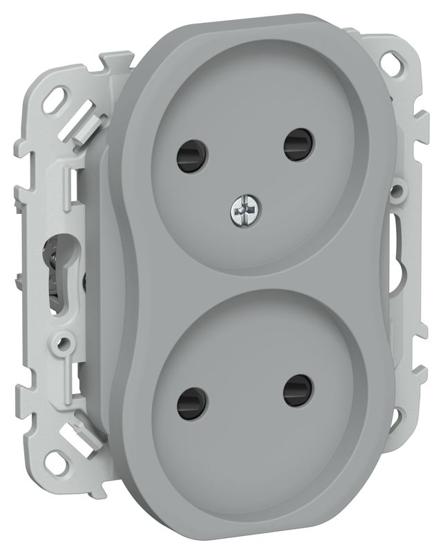 розетка 2-м сп flite рсш02-1-флс 10а без заземл. с защ. шторками безвинтовое крепление механизм сер. iek fi-r23-10-1-k03 от BTSprom.by