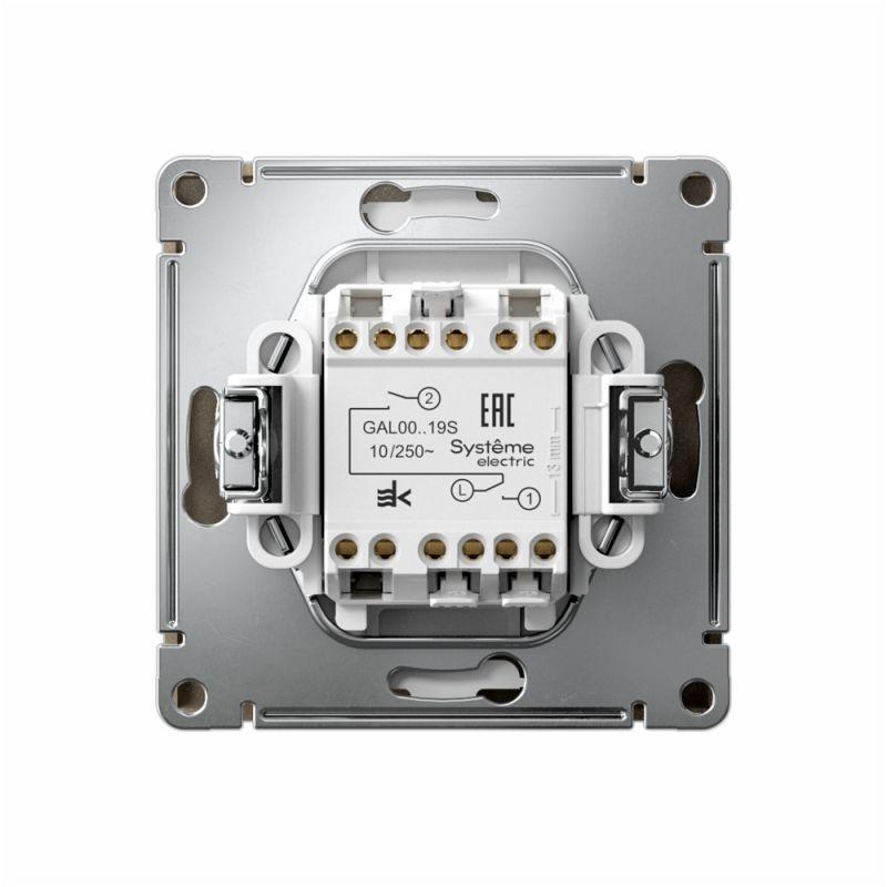 Выключатель для жалюзи 2-кл. ArtGallery 2х (сх. 4) 10А быстрозажим. клем. механизм шампань SE GAL000519S фото в каталоге от BTSprom.by