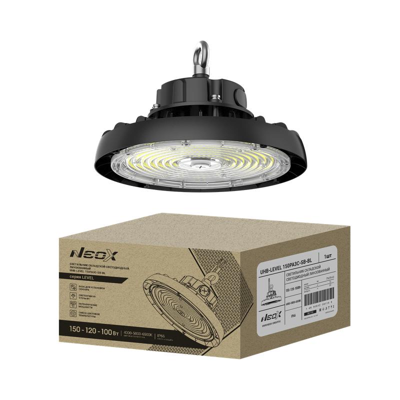 светильник светодиодный uhb-level 150pa3c-sb-bl 100-277в 150/120/100вт ip66 175лм/вт 3cct складской 5лет neox 4690612061191 от BTSprom.by
