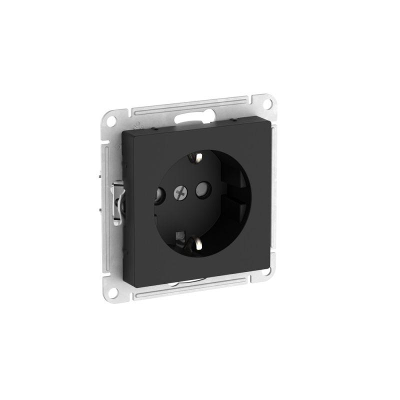 розетка atlasdesign 16а с заземл. защ. шторки быстрозажим. клем. механизм карбон se atn001045s от BTSprom.by
