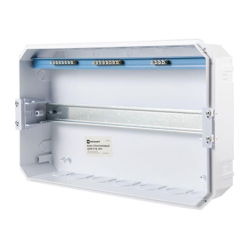  Бокс ЩРВ-П-18 IP41 пластик. бел. Rexant 11-0218 фото в каталоге от BTSprom.by