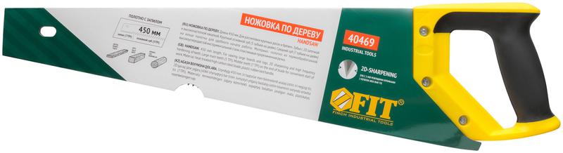  Ножовка по дереву крупный кален.зуб 5 ТPI с запилом 7 ТPI 2D заточка пласт.прорезинен.ручка 450мм FIT 40469 фото в каталоге от BTSprom.by