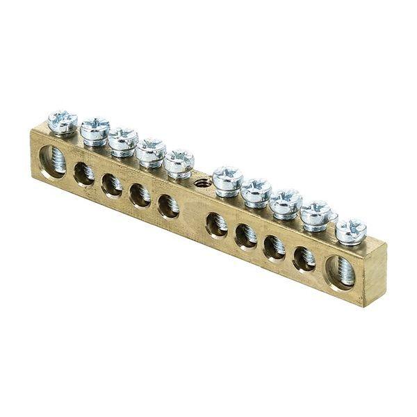 шина pen "ноль-земля" 8х12 10 отвер. латунь крепеж по центру proxima ekf sn0-125-10-c от BTSprom.by