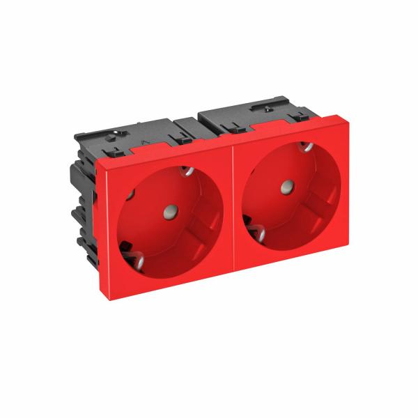 розетка 2-м modul45connect std-d3c sro2 16а 250в 33град. с заземл. защ. шторки механизм красн. obo 6120488 от BTSprom.by