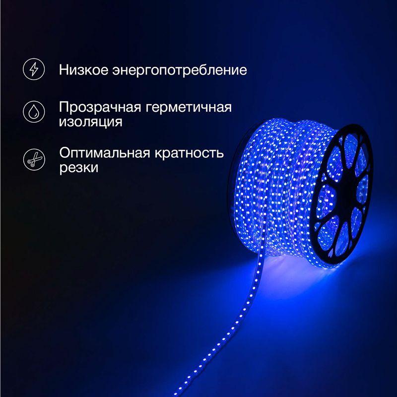 лента светодиодная smd5050 13х8мм 60led/м 14.4вт/м 220в ip67 син. (уп.100м) neon-night 142-103 от BTSprom.by