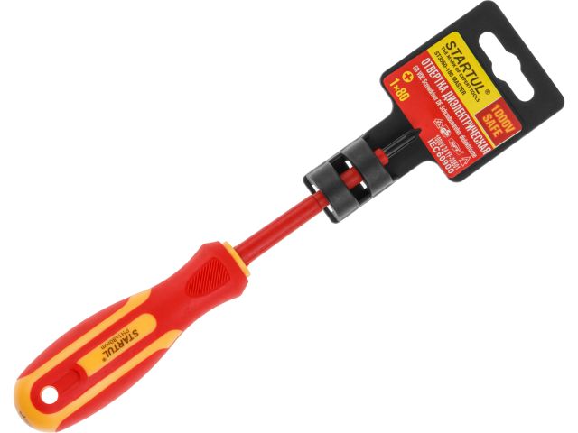 отвертка "+" №1 80мм диэлектрическая ph startul master (st3050-180) (крестовая phillips) st3050-180 от BTSprom.by