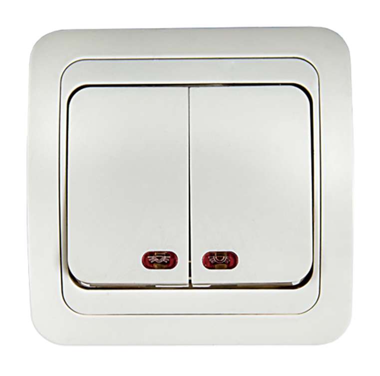 выключатель 2-кл. сп classico 2123 10а ip20 с подсветкой бел. asd / in home 4680005959877 от BTSprom.by