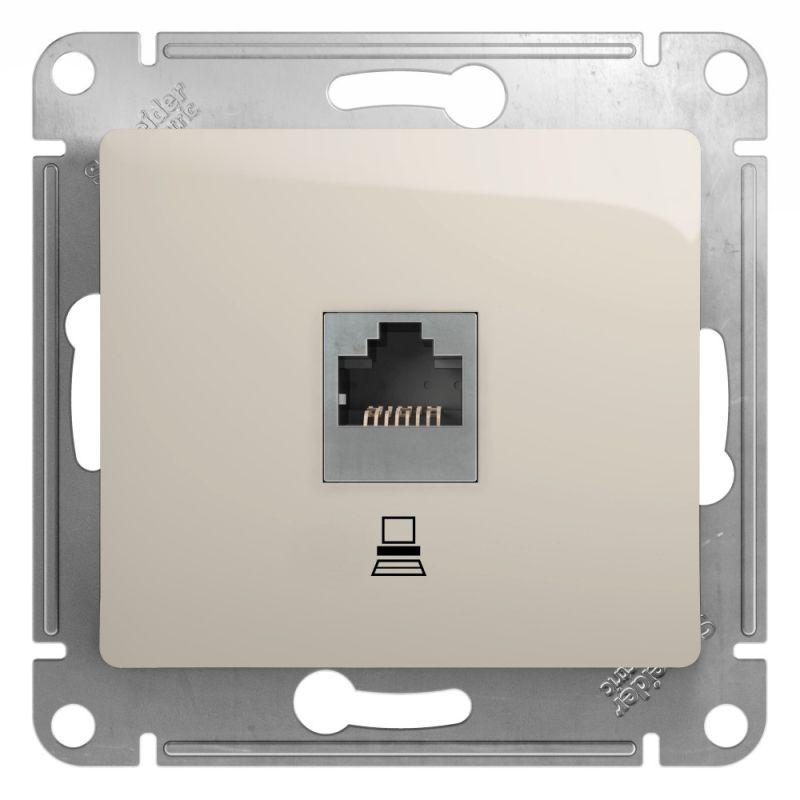 розетка компьютерная 1-м glossa rj45 кат.5e механизм молочн. se gsl000981k от BTSprom.by
