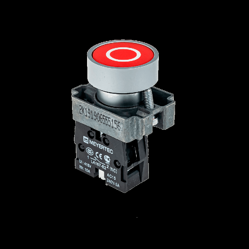 кнопка плоская с маркировкой красн. знак "о" 1nc мет. mtb2-baz12432 овен 58168 от BTSprom.by