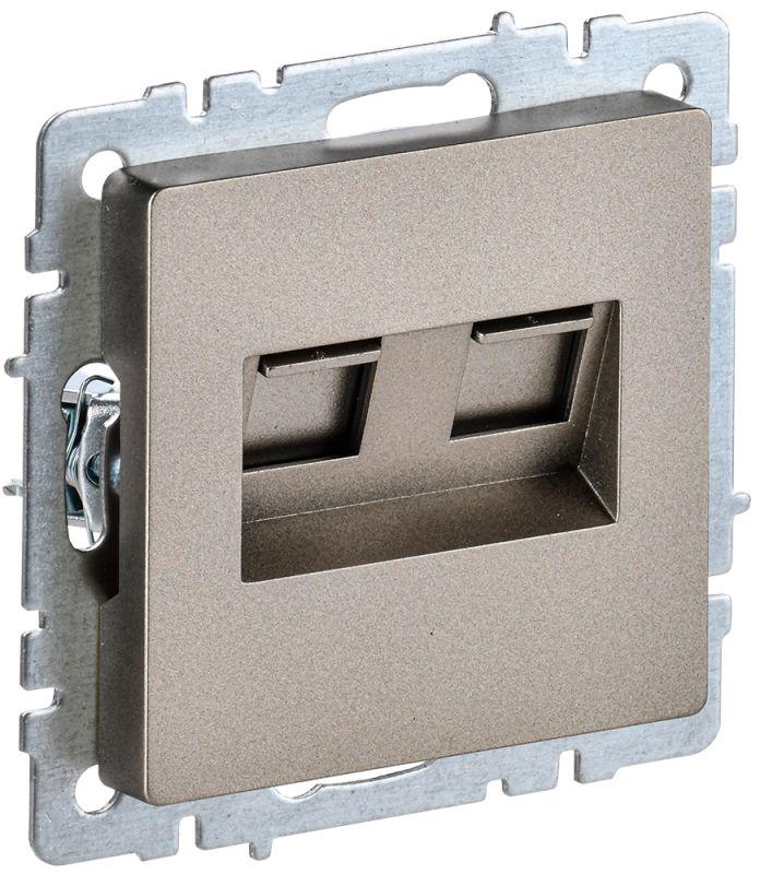 розетка компьютерная двойн. сп rj45 кат.6 brite рк11-2-брш механизм шампань iek br-k20-2-k37 от BTSprom.by