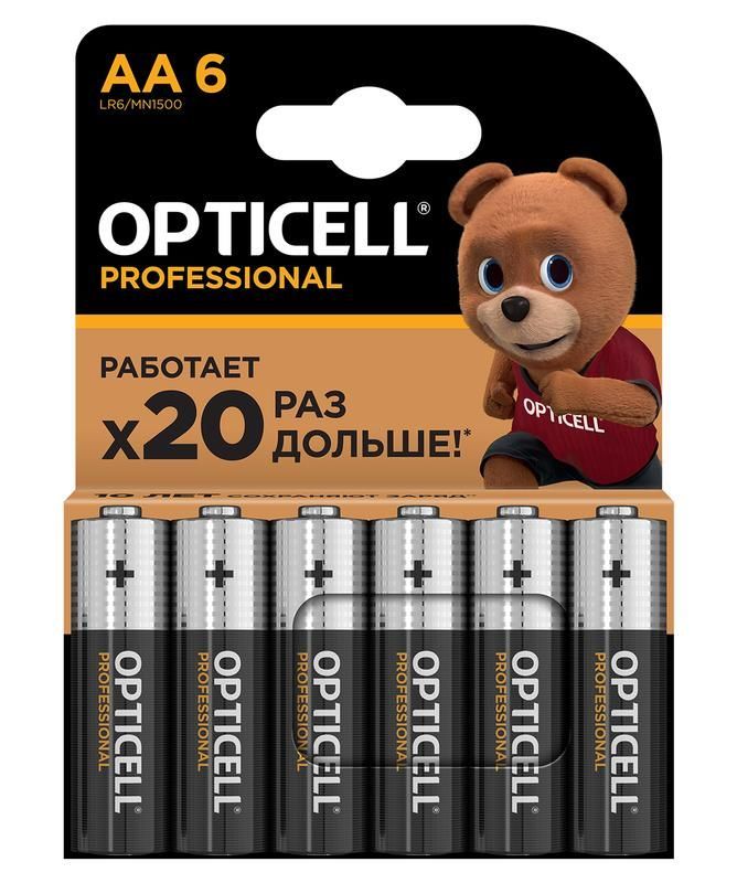 элемент питания алкалиновый aa/lr6 (блист. 6шт) professional opticell 5052003 от BTSprom.by