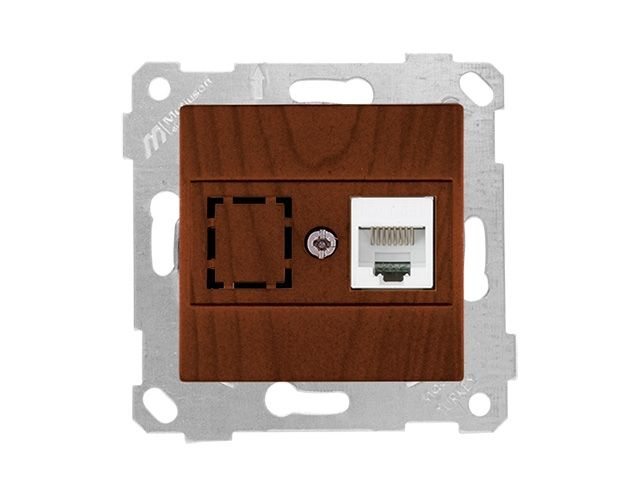 розетка компьютерная 1xrj45 (cat5e, скрытая, без рамки) орех, rita, mutlusan 2200 136 0157 от BTSprom.by