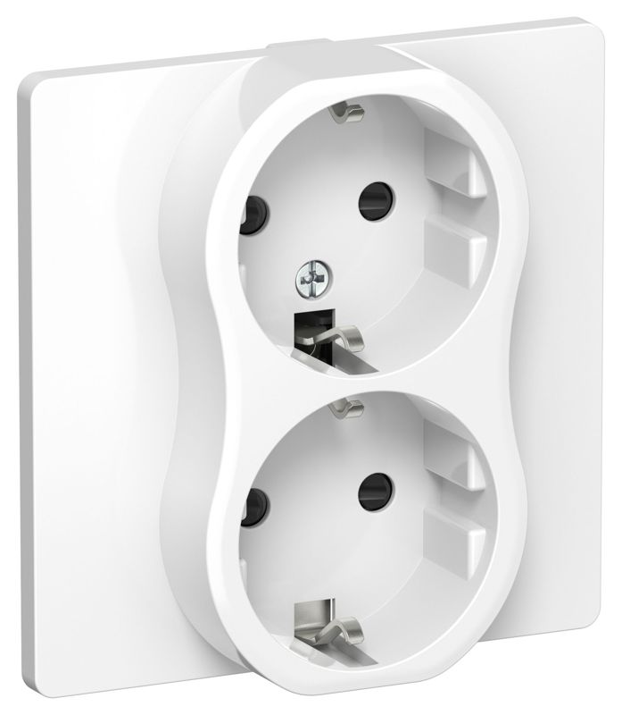 розетка 2-м сп flite рсш12-0-к-флб 16а с заземл. с защ. шторками в сборе механизм бел. iek fi-r24c-16-k01 от BTSprom.by