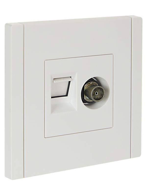 розетка 2-м tv+rj45 кат.5e forte&piano fp236 бел. iek fp-ak20-1-k01 от BTSprom.by